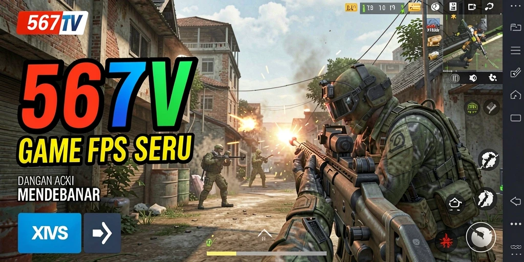 Tampilan gameplay seru di 567TV dengan aksi tembak menembak yang intens.