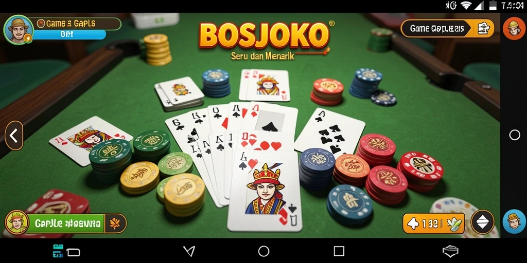 Tampilan gameplay seru dalam game Gaple BOSJOKO.
