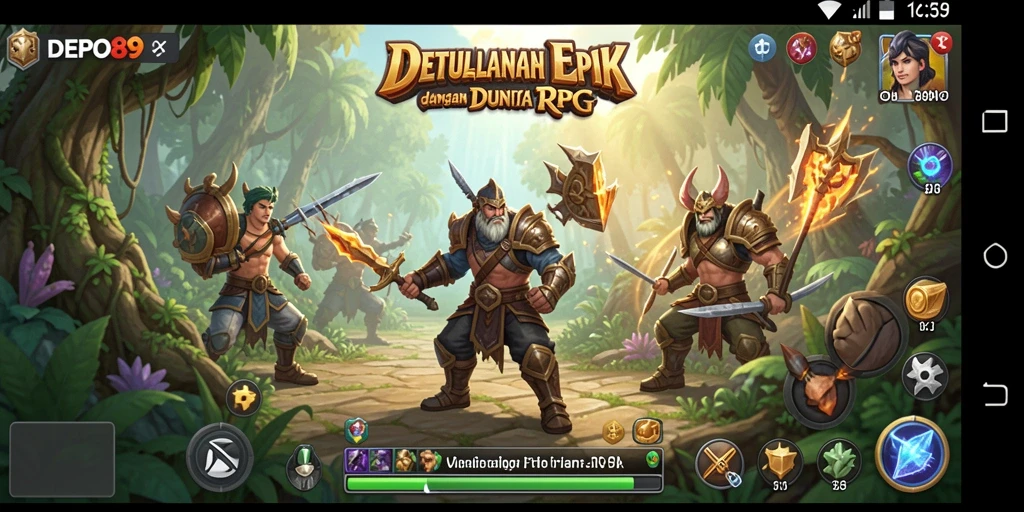 Gameplay DEPO89 menunjukkan aksi karakter dalam dunia RPG yang menakjubkan.