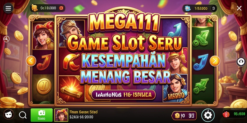 Gameplay menarik MEGA111 dengan fitur Slot yang menghibur.
