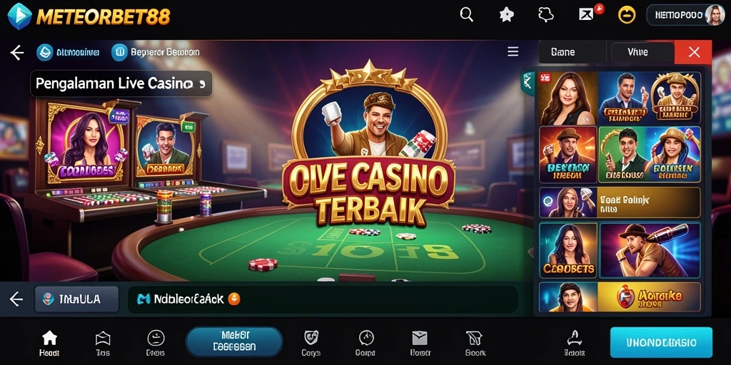 Tampilan menarik METEORBET88 dalam permainan Live Casino.