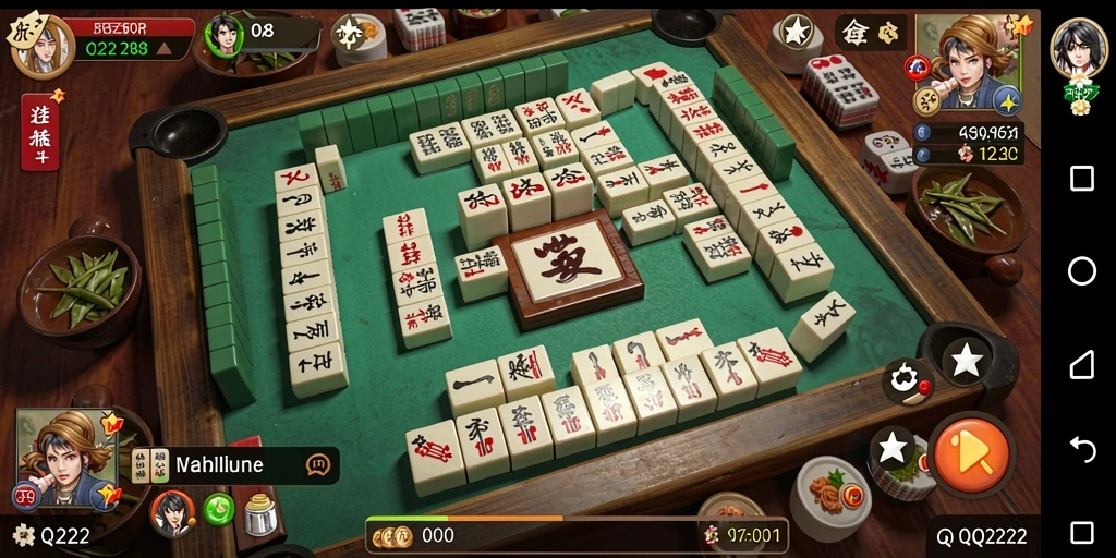 Tampilan gameplay Mahjong di QQ222 yang seru dan menarik.