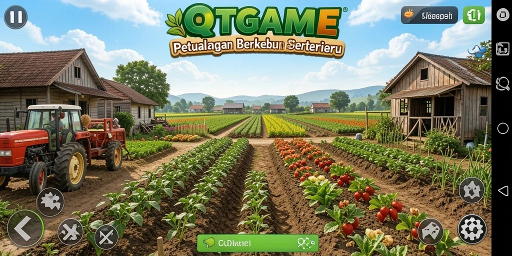 Screenshot QTGAME menampilkan aktivitas berkebun yang menarik dan interaktif.
