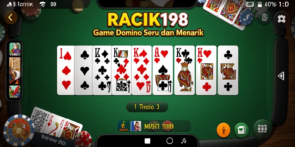 Screenshot gameplay RACIK198 menampilkan suasana seru bermain Domino.