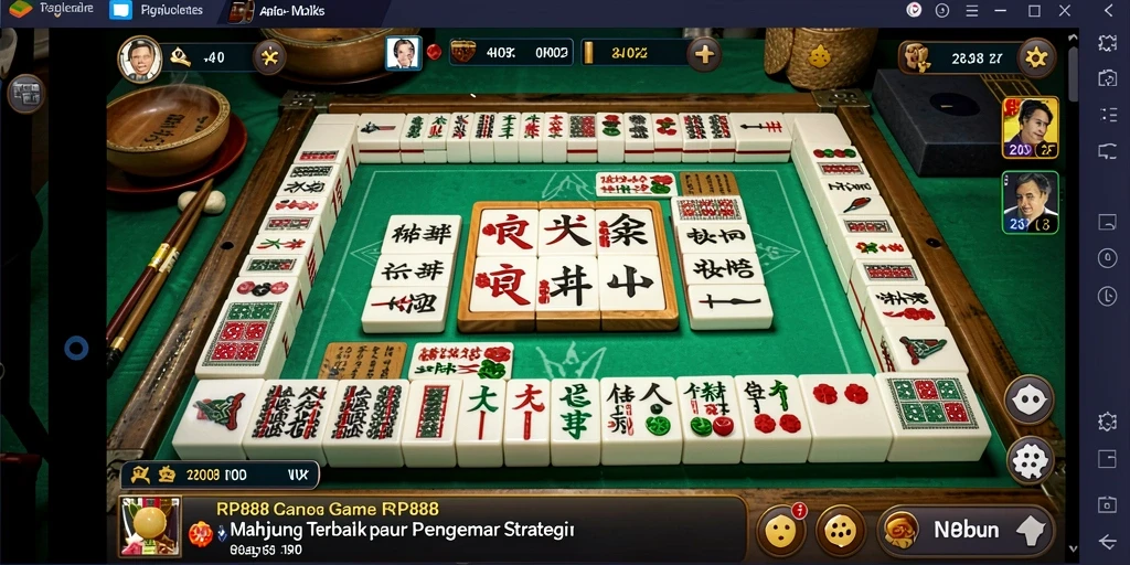 Tangkapan layar utama RP888 menampilkan gameplay Mahjong yang mendebarkan.