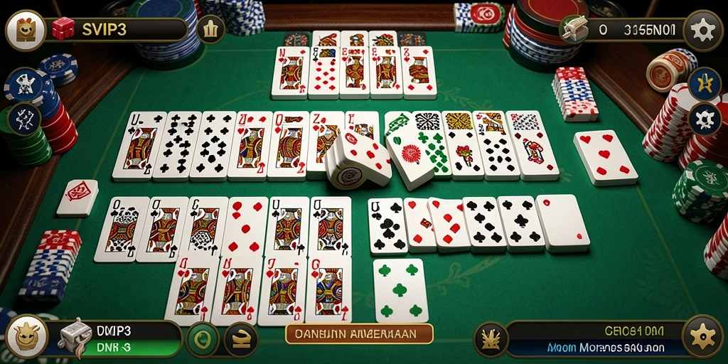 Tampilan gameplay Domino seru di SVIP3 dengan fitur menarik.