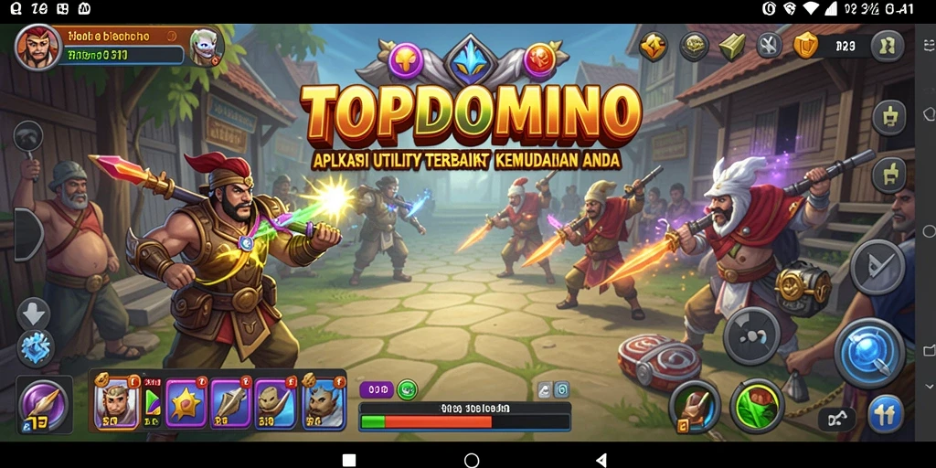 Screenshot utama TOPDOMINO menampilkan antarmuka aplikasi yang user-friendly.