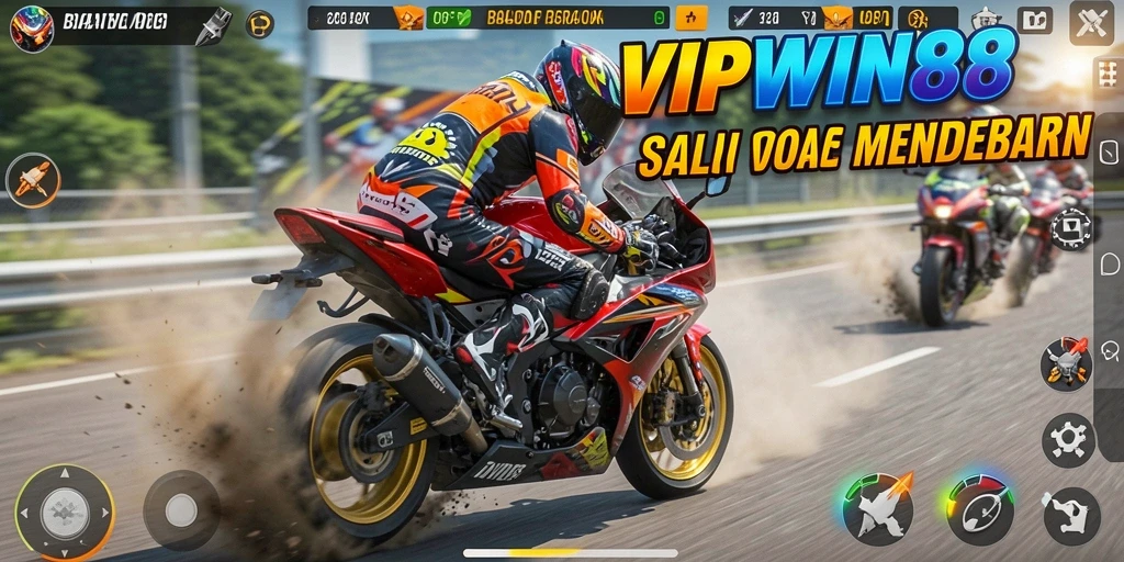 Tampilan menarik dari gameplay balap motor di VIPWIN88.